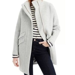 Jcrew wool cocoon coat gray